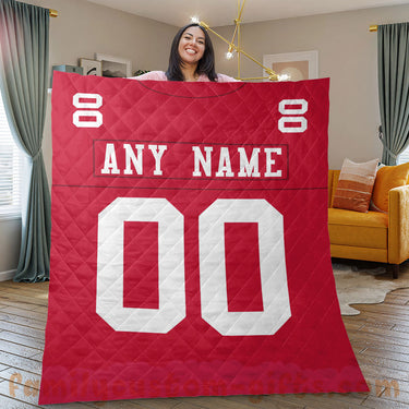 Custom Premium Quilt Blanket San Francisco Jersey American Football Personalized Quilt Gifts for Her & Him